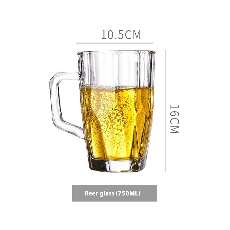 Simple Glass With Handle Household Large-capacity Tea Cup Beer Mug Bar Only Beer Steins Printable