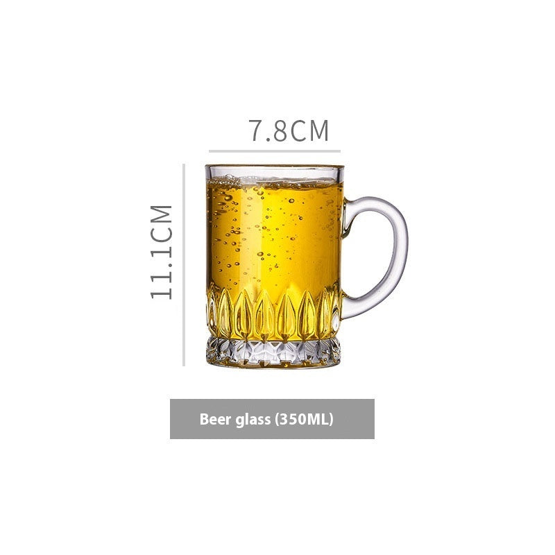 Simple Glass With Handle Household Large-capacity Tea Cup Beer Mug Bar Only Beer Steins Printable