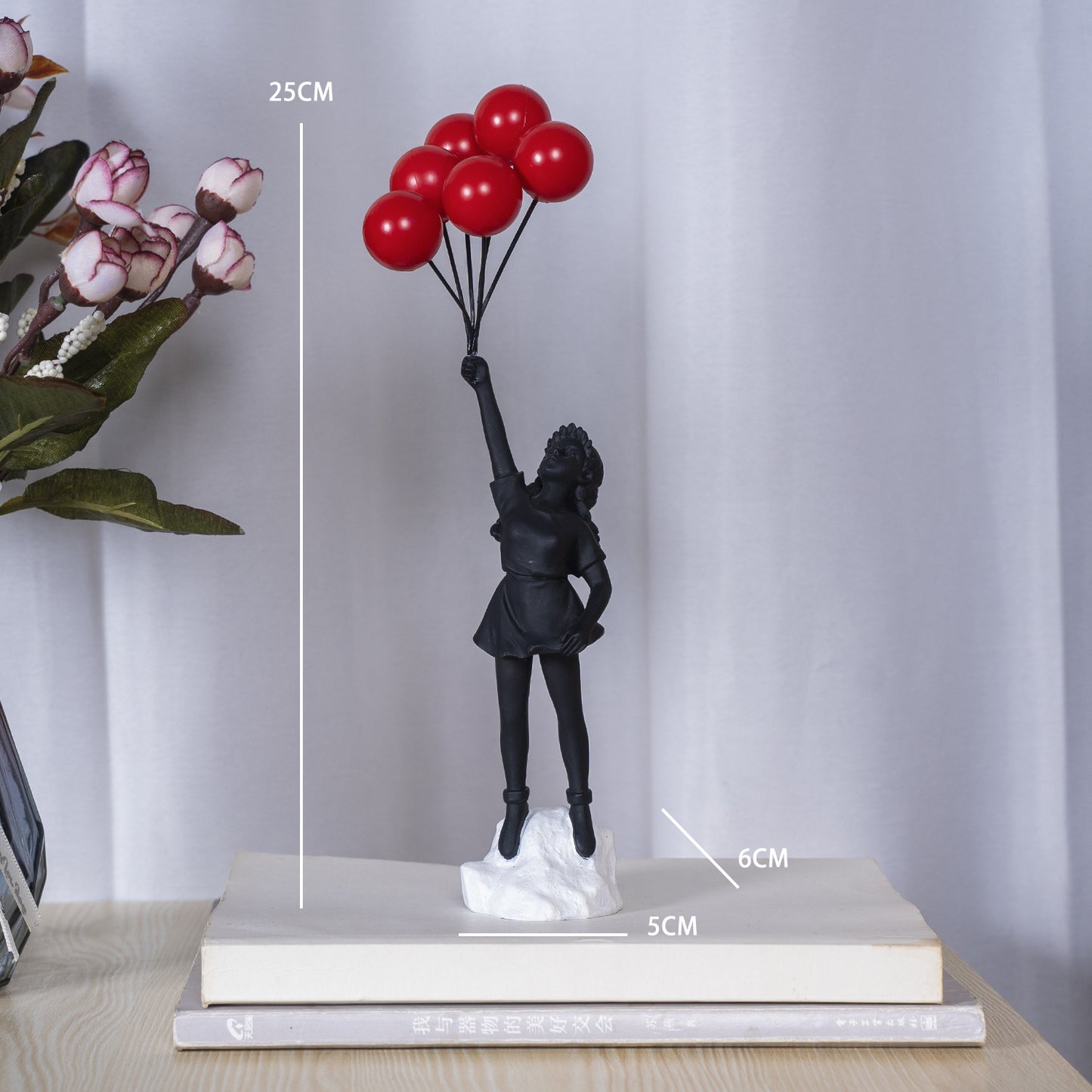 Little Girl With Balloon Art Sculpture Living Room Decorations Decoration Resin