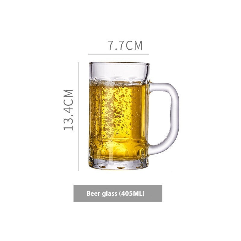 Simple Glass With Handle Household Large-capacity Tea Cup Beer Mug Bar Only Beer Steins Printable