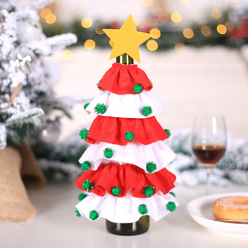 Wine Bottle Cover Christmas Decoration Ball Tree for Home Dinner Destop Decor Xmas Gift