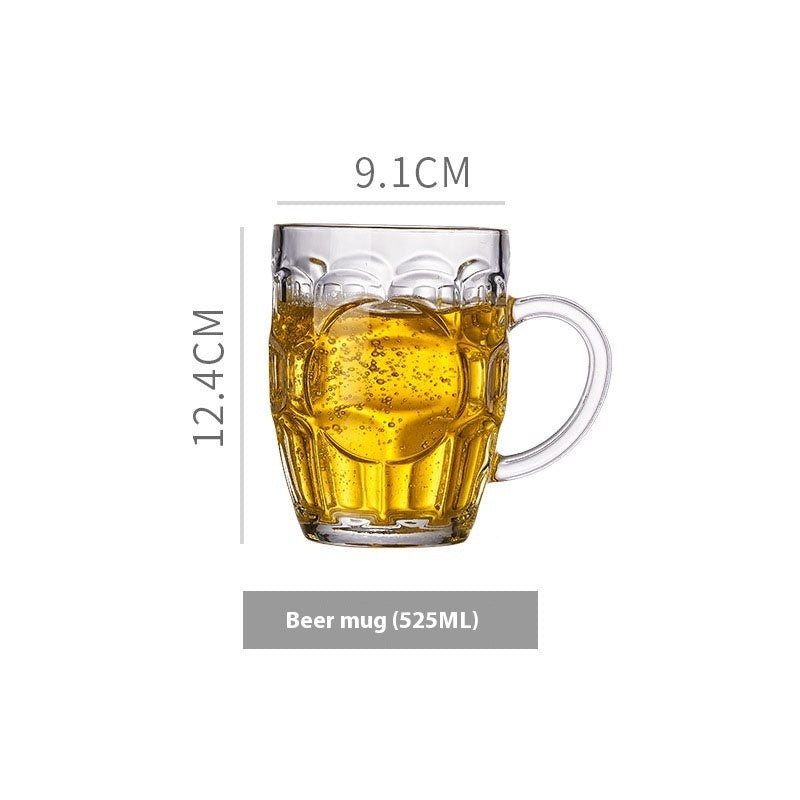 Simple Glass With Handle Household Large-capacity Tea Cup Beer Mug Bar Only Beer Steins Printable