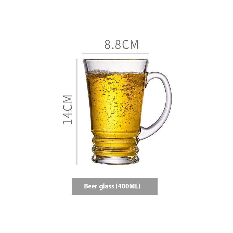 Simple Glass With Handle Household Large-capacity Tea Cup Beer Mug Bar Only Beer Steins Printable