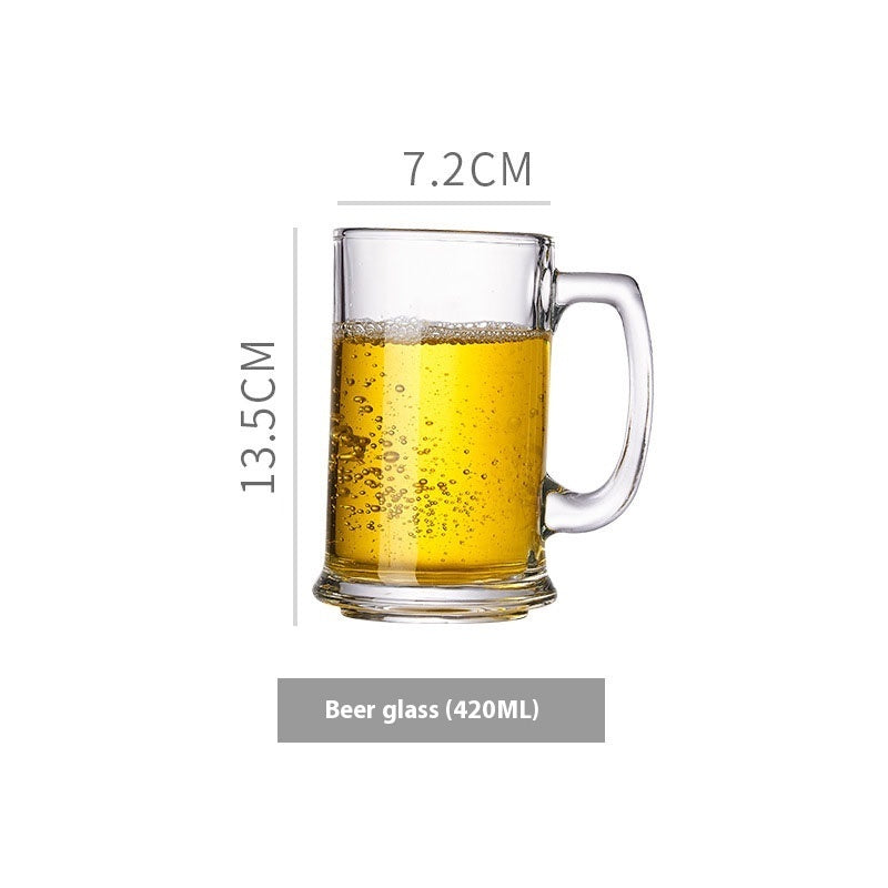 Simple Glass With Handle Household Large-capacity Tea Cup Beer Mug Bar Only Beer Steins Printable