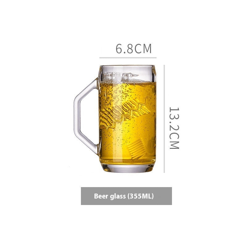 Simple Glass With Handle Household Large-capacity Tea Cup Beer Mug Bar Only Beer Steins Printable