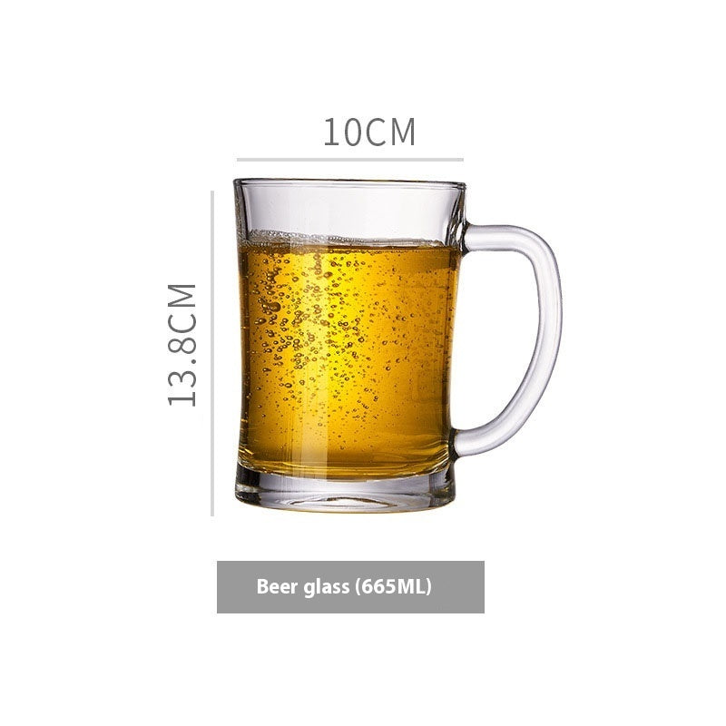 Simple Glass With Handle Household Large-capacity Tea Cup Beer Mug Bar Only Beer Steins Printable