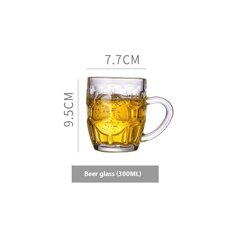 Simple Glass With Handle Household Large-capacity Tea Cup Beer Mug Bar Only Beer Steins Printable